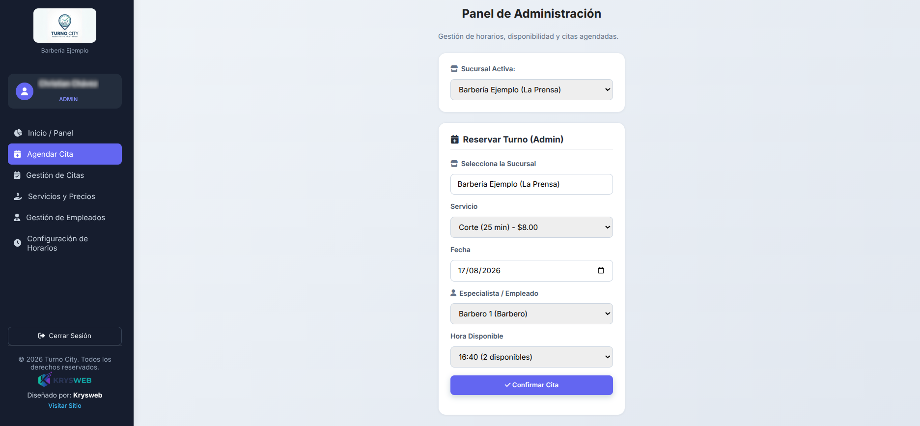Configuración de Tiempos